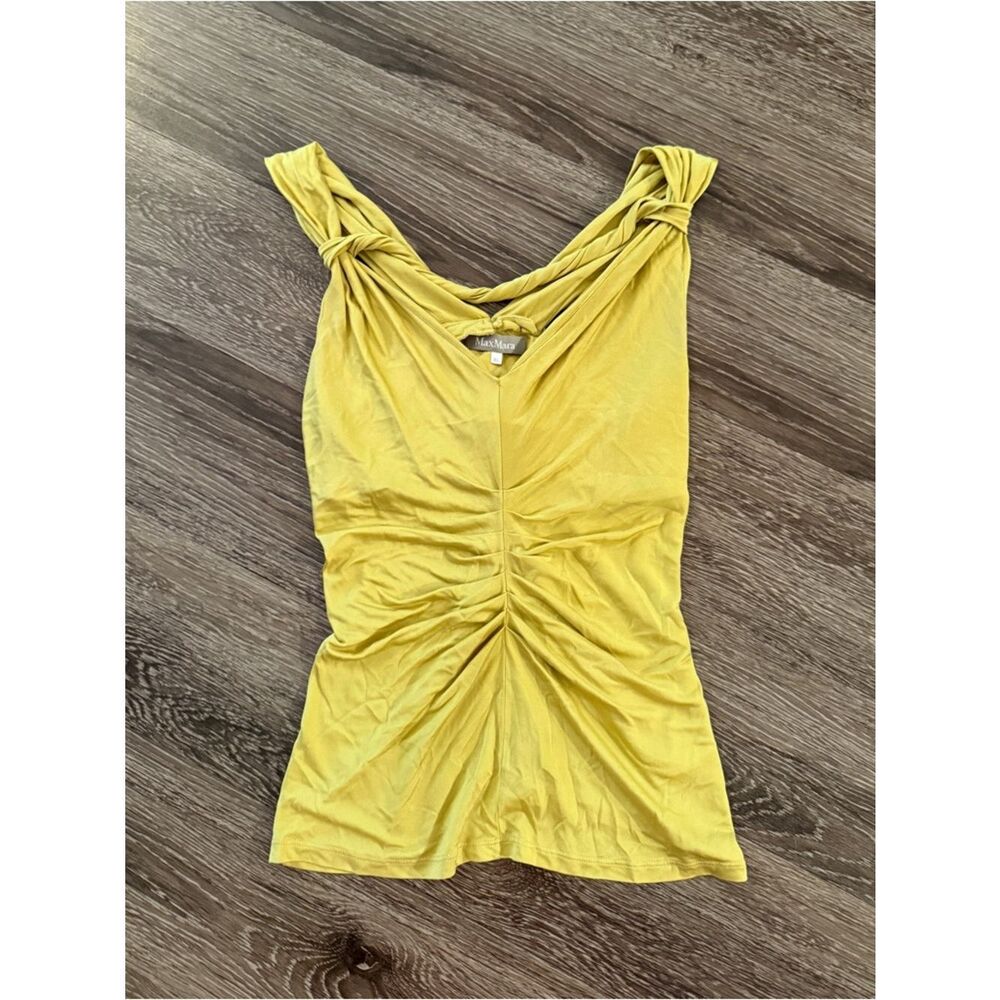 Max Mara Silk Twisted Ruched Top